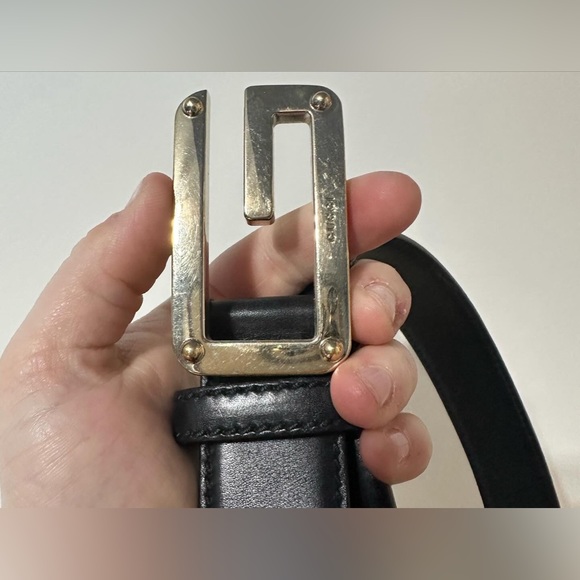 GUCCI authentic vintage G signature buckle black leather belt *authenticated* - Picture 5 of 17